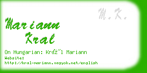 mariann kral business card